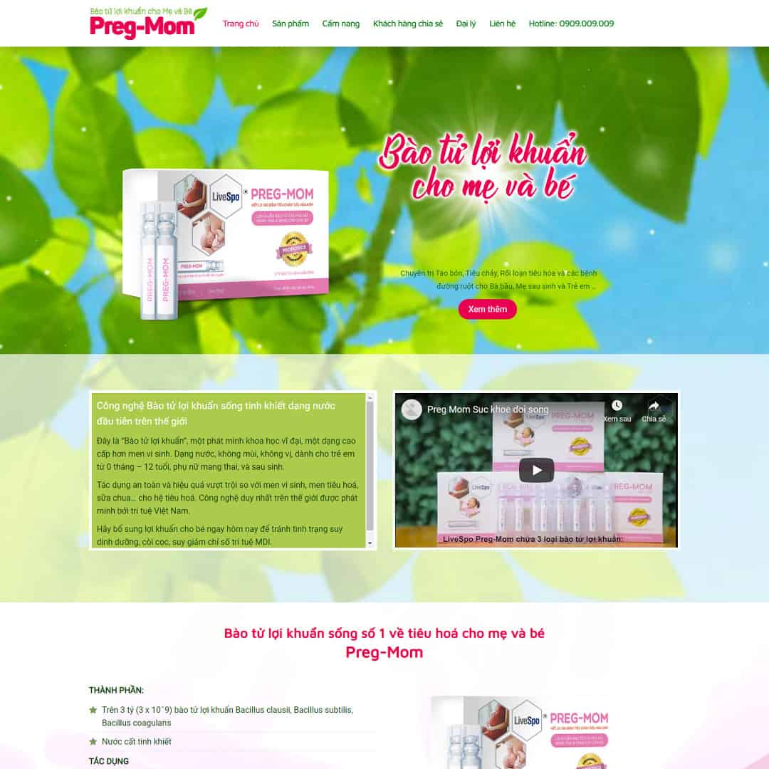 Theme WordPress thực phẩm chức năng 01
