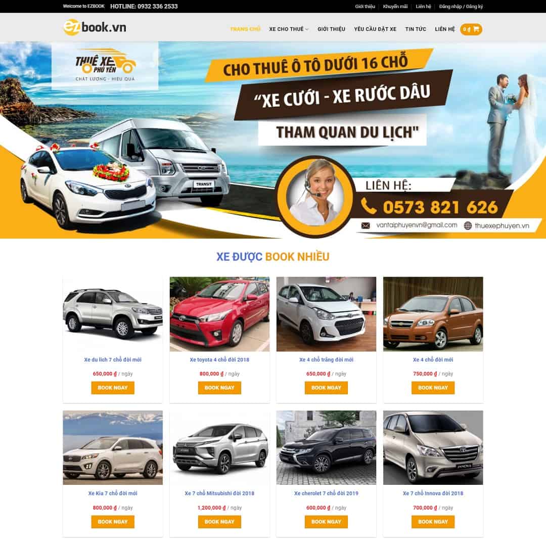 Theme WordPress Dịch Vụ Thuê Xe Du Lịch
