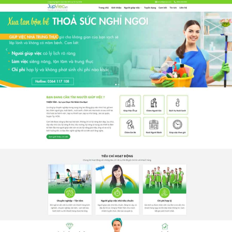 Theme WordPress dịch vụ giúp việc nhà