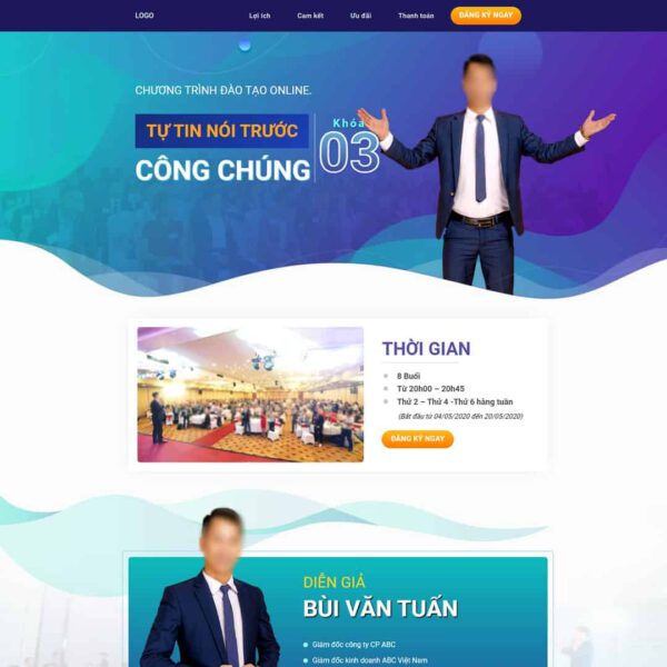 Theme WordPress landing page khóa học giao tiếp