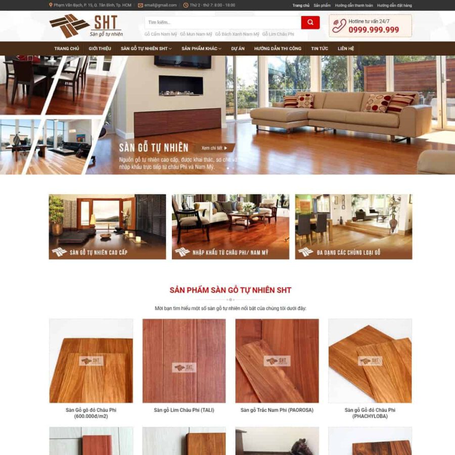 Theme WordPress nội thất, sàn gỗ