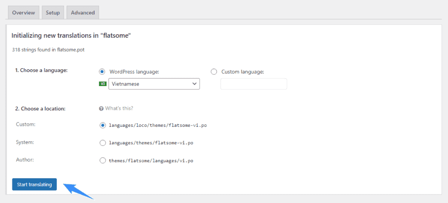 Lưu bản nháp tự động thêm ngôn ngữ việt nam cho flatsome