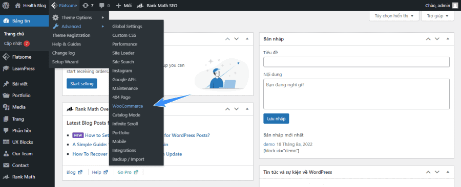 Lưu bản nháp tự động tùy chỉnh woocommerce trên flatsome