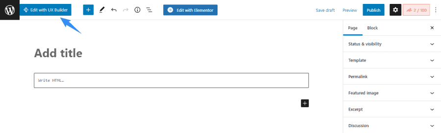 Lưu bản nháp tự động tạo trang landing page cùng ux builder