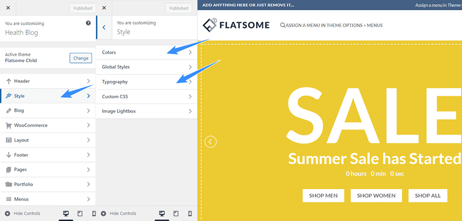 Lưu bản nháp tự động tùy chỉnh màu sắc và font chữ theo yêu cầu flatsome