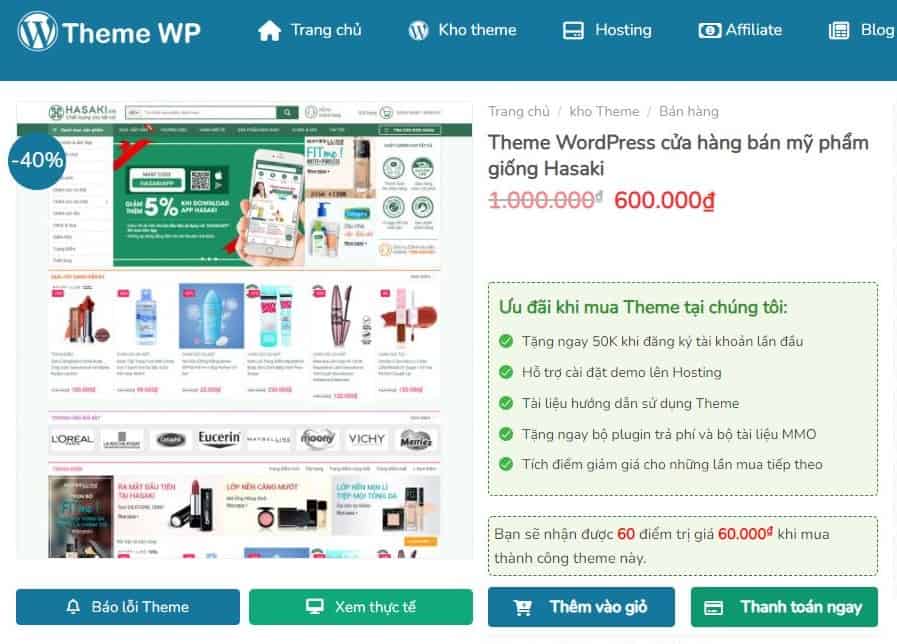 ưu đãi Khi Mua Theme Tại themewp