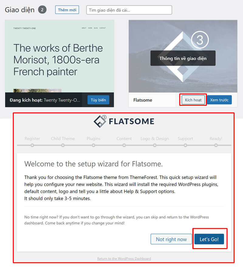 cài đặt theme Flatsome