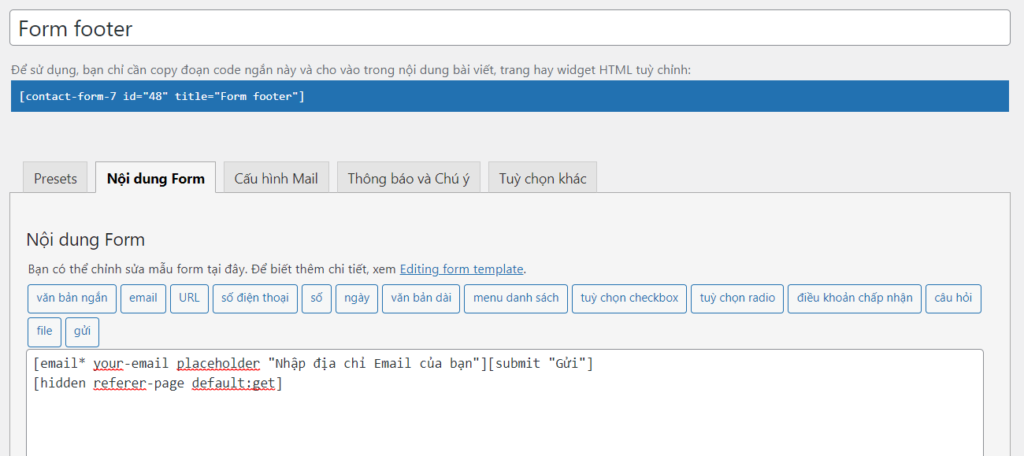 Thêm tính năng cho Contact Form 7