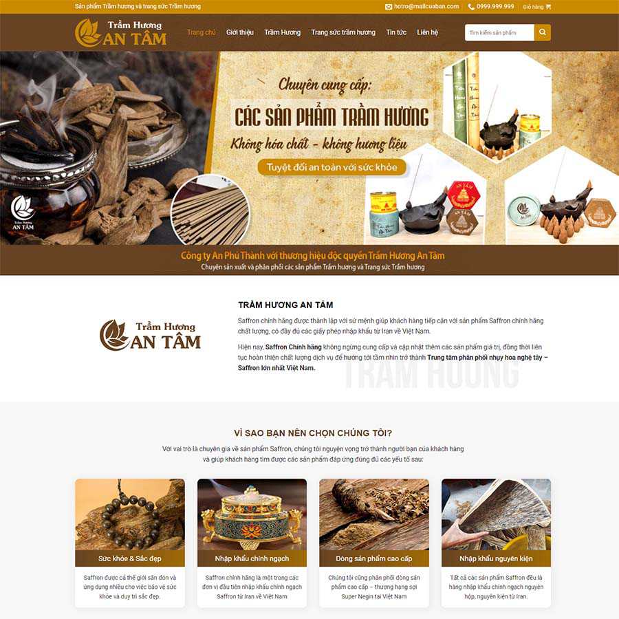Theme WordPress bán Trầm Hương