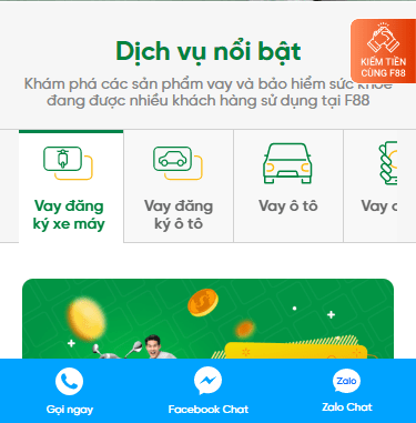 tạo nút liên hệ giống F88 trên mobile