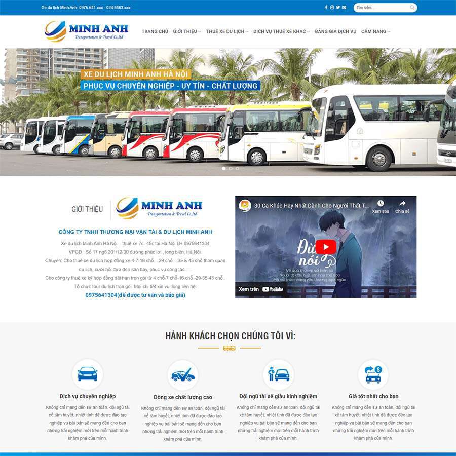 Theme wordpress dịch vụ thuê xe 05