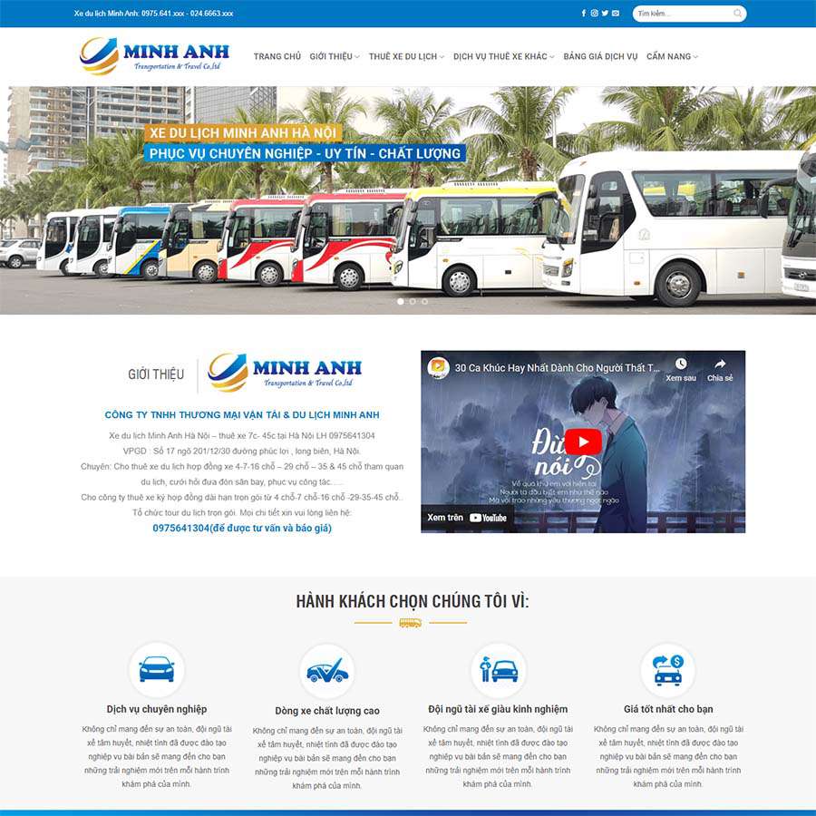 Theme wordpress dịch vụ thuê xe 05