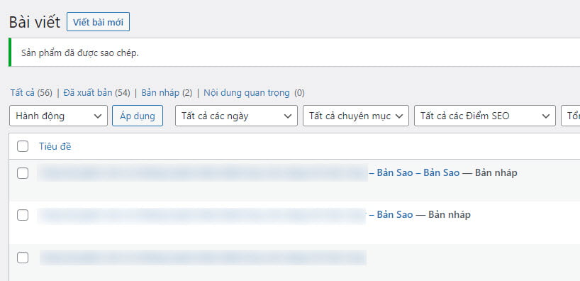 thêm tính năng Sao chép bài viết trong WordPress không cần Plugin