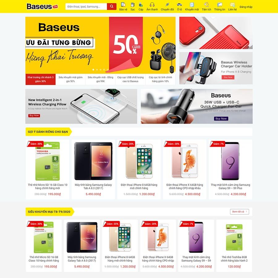 Theme WordPress phụ kiện điện thoại