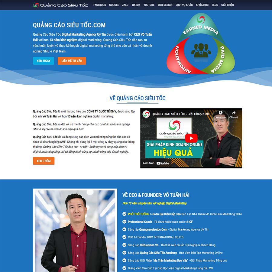 Theme WordPress dịch vụ quảng cáo, marketing