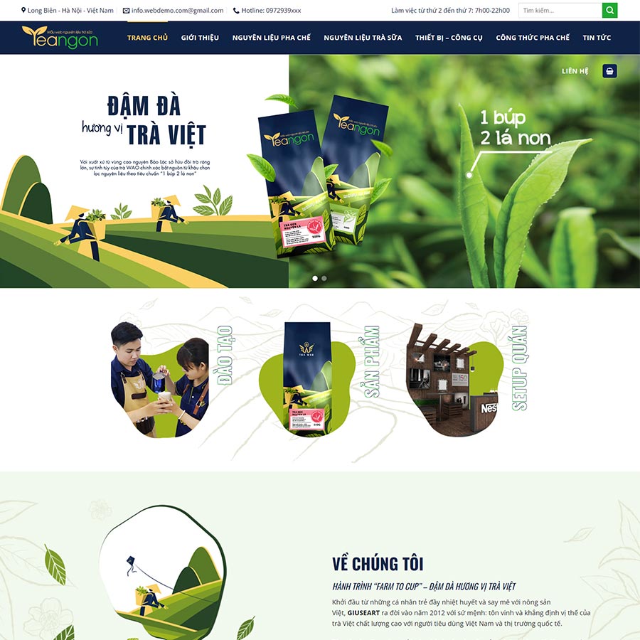 Theme wordpress bán nguyên liệu trà sữa 02