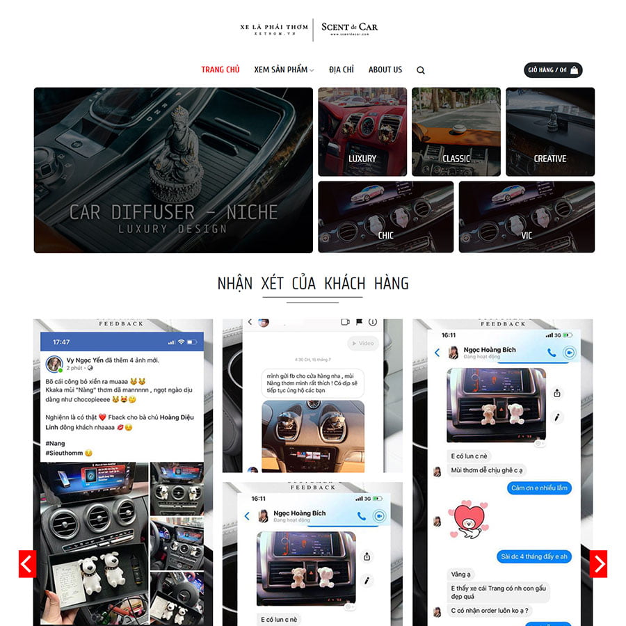 Theme WordPress nước hoa cho xe hơi