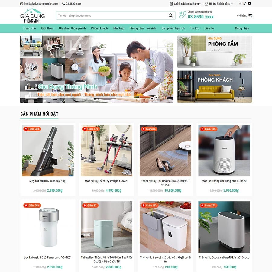 Theme WordPress bán đồ gia dụng thông minh