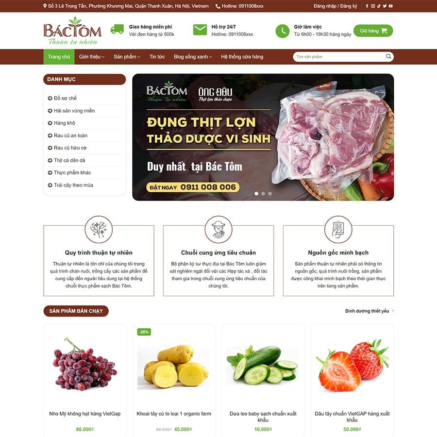 Theme WordPress bán tạp hóa 02