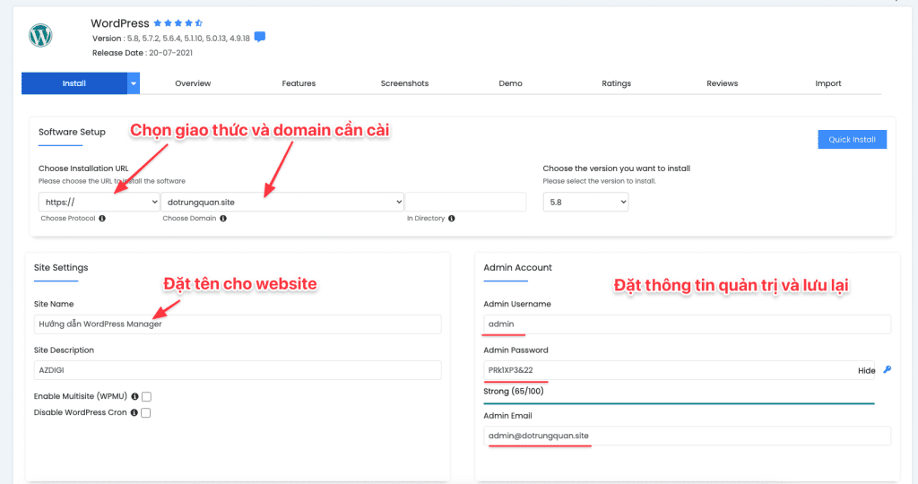 Hướng dẫn cài đặt nhanh WordPress với Softaculous trên cPanel Hướng dẫn cài đặt nhanh WordPress với Softaculous trên cPanel