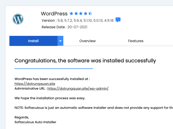 Hướng dẫn cài đặt nhanh WordPress với Softaculous trên cPanel Hướng dẫn cài đặt nhanh WordPress với Softaculous trên cPanel