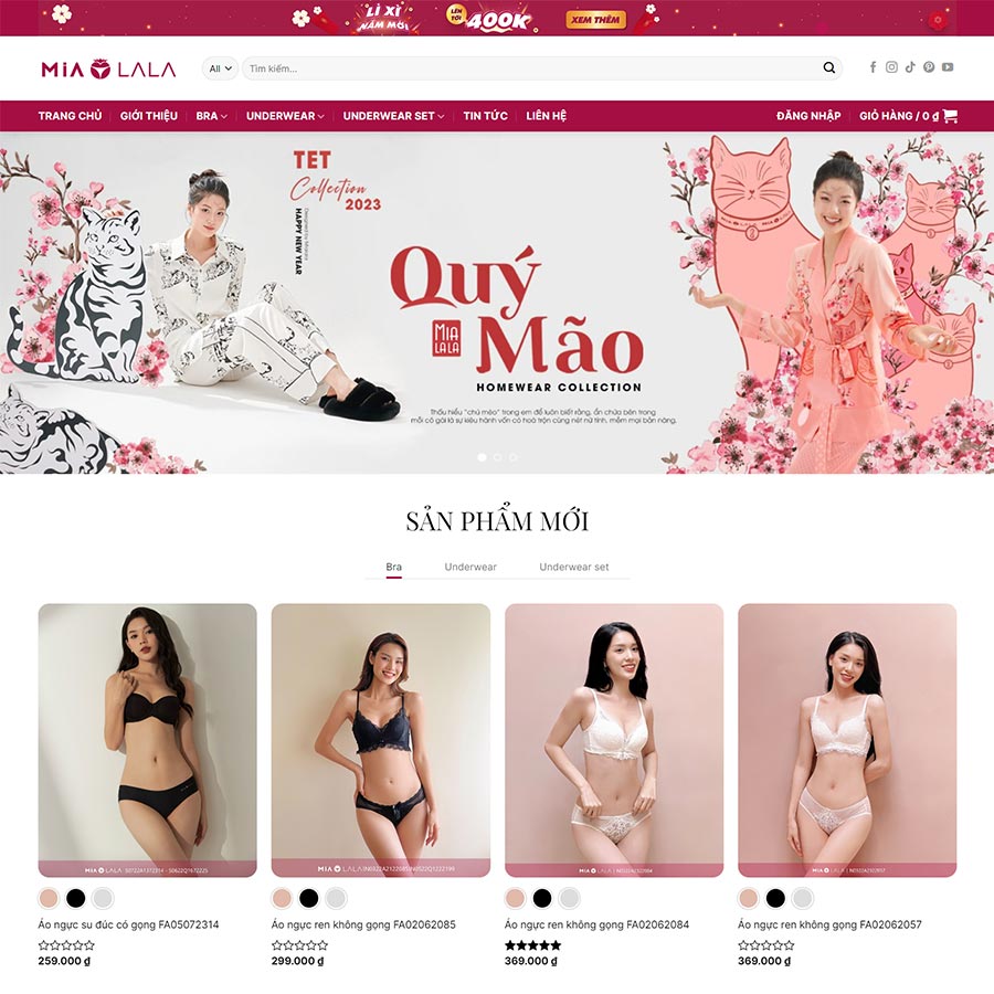 Theme WordPress thời trang nội y 02