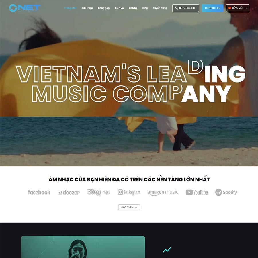 Theme WordPress công ty media, âm nhạc 02
