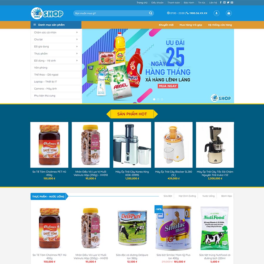 Theme WordPress bán tạp hóa 03