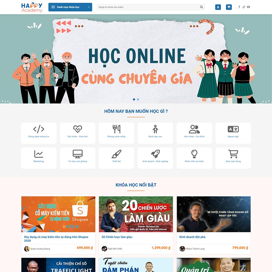 Theme WordPress bán khóa học