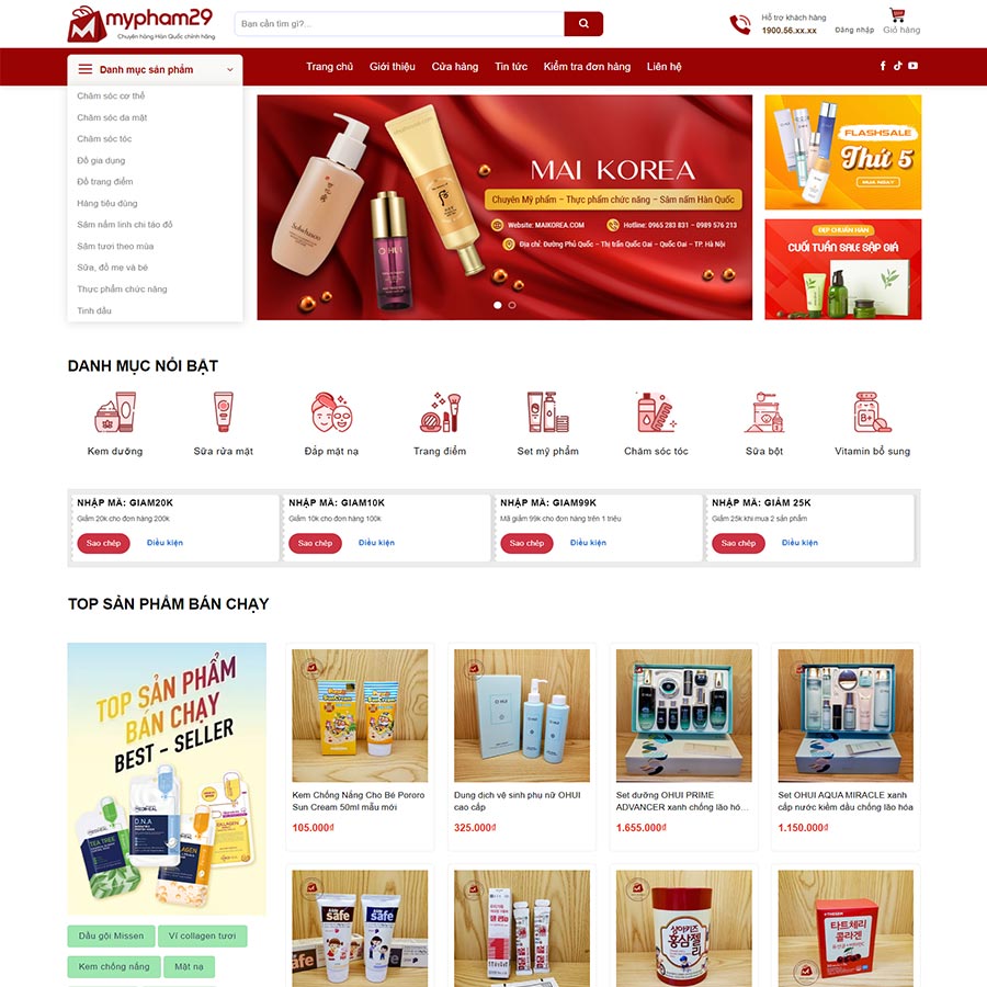 Theme WordPress mỹ phẩm 23