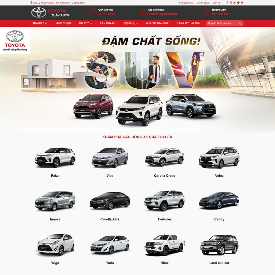 Theme WordPress bán xe toyota 04