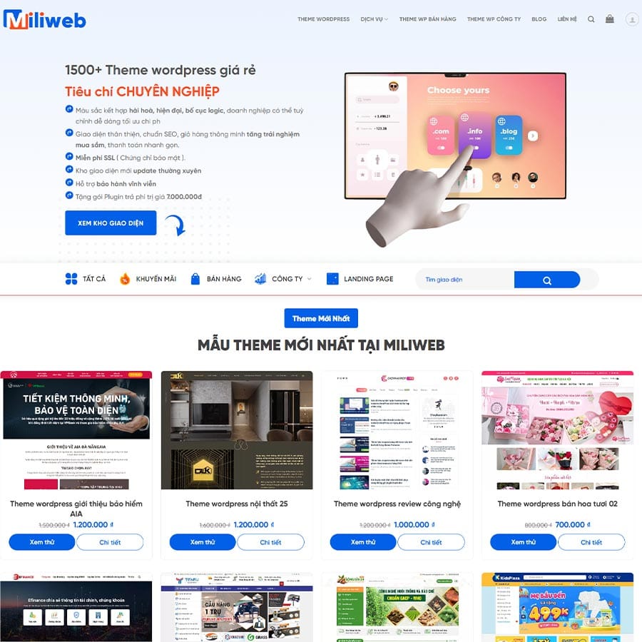 Theme WordPress bán theme, thiết kế website 02