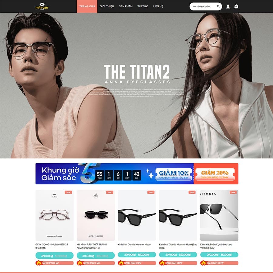 Theme WordPress cửa hàng kính mắt