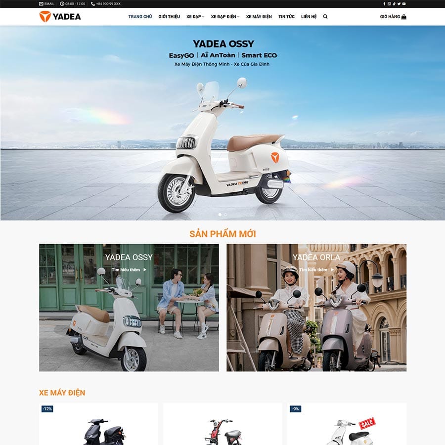 Theme WordPress bán xe máy điện