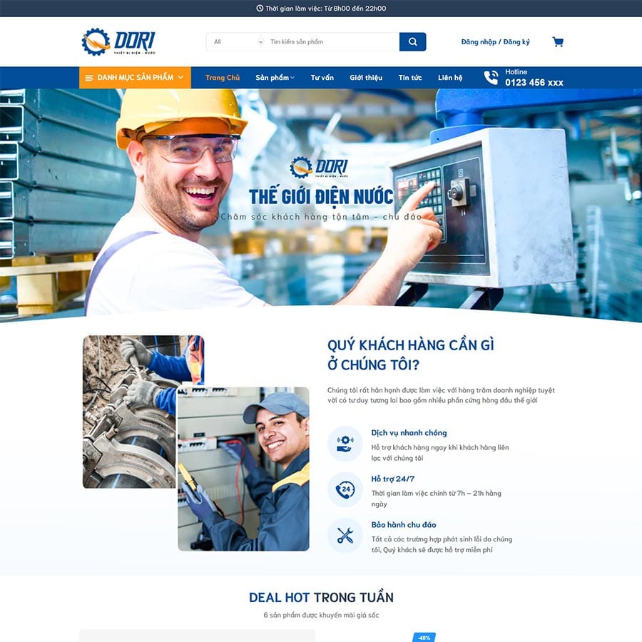 Theme WordPress thiết bị điện nước