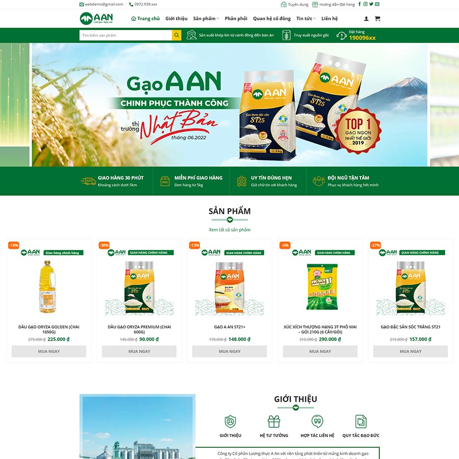 Theme WordPress công ty bán gạo