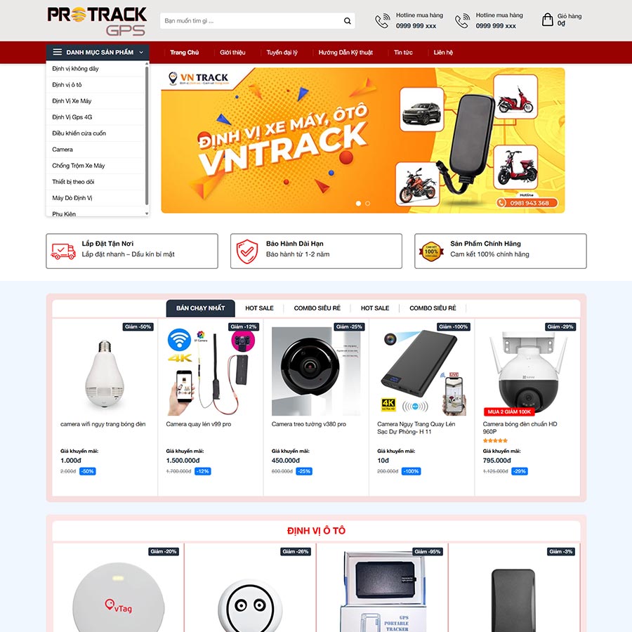 Theme WordPress thiết bị định vị và giám sát