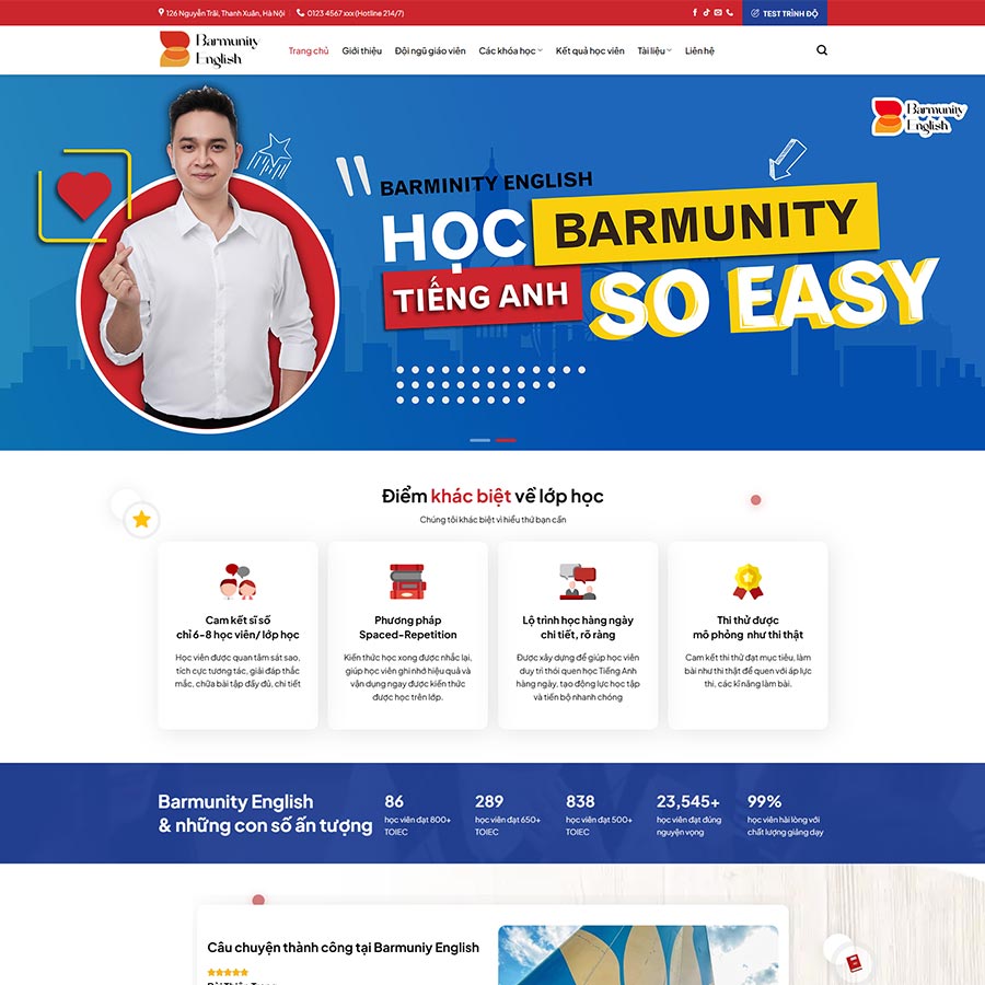 Theme WordPress trung tâm học tiếng anh 04