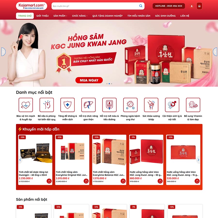 Theme WordPress bán nhân sâm 02